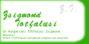 zsigmond totfalusi business card
